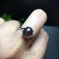 10.59.3mm Natural Purple Super 7 Purple Hair Rutilated Crystal Polished Ring