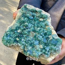 10.7LB natural super beautiful green fluorite crystal ore standard sample