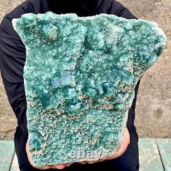 10.8LB natural super beautiful green fluorite crystal ore standard sample