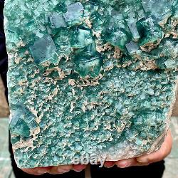 10.8LB natural super beautiful green fluorite crystal ore standard sample