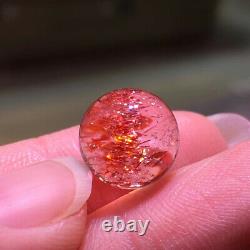 10mm Natural Red Super 7 Seven lepidocrocite Quartz Crystal Sphere Ball