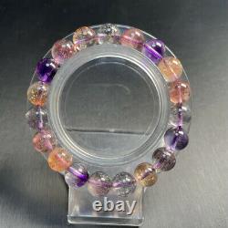 10mm TOP Natural Super 7 Crystal Rutilated Melody Stone Hair Beads Bracelet
