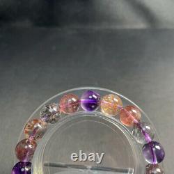 10mm TOP Natural Super 7 Crystal Rutilated Melody Stone Hair Beads Bracelet