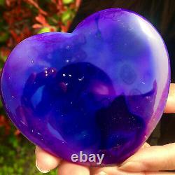 118G Natural beautiful heart-shaped agate crystal cave super large gem D571