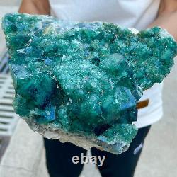 11.48lb Natural super beautiful green fluorite crystal mineral healing specimens