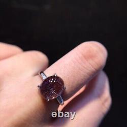 11.69mm Natural Purple Super 7 Purple Hair Rutilated Crystal Polished Ring AAA