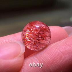 11mm Natural Red Super 7 Seven lepidocrocite Quartz Crystal Sphere Ball