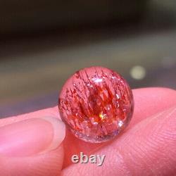 11mm Natural Red Super 7 Seven lepidocrocite Quartz Crystal Sphere Ball