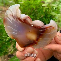 122G Natural and beautiful agate crystal cave heart Druze piece super large