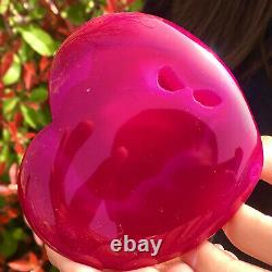 124G Natural beautiful heart-shaped agate crystal cave super large gem D556