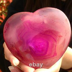 128G Natural beautiful heart-shaped agate crystal cave super large gem D567
