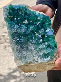 12.2LB natural super beautiful green fluorite crystal ore standard sample