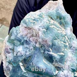 12.7LB natural super beautiful green fluorite crystal ore standard sample