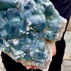 12.7LB natural super beautiful green fluorite crystal ore standard sample