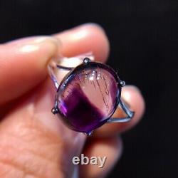 1310.6mm Natural Purple Super 7 Purple Hair Rutilated Crystal Polished Ring AAA