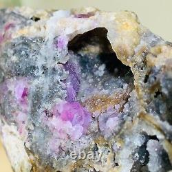 1350g Natural Super Beautiful Purple Fluorite Quartz Crystal Mineral Specimen