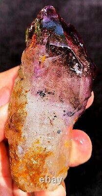 137g Diamond! Super Seven Skeletal Hair Amethyst Quartz Crystal Zimbabwe ip1805