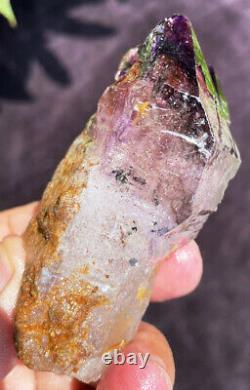 137g Diamond! Super Seven Skeletal Hair Amethyst Quartz Crystal Zimbabwe ip1805