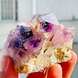 140g Natural Clear Purple Rutile Super 7 Crystal Quartz Specimen Healing