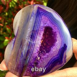 146G Natural beautiful heart-shaped agate crystal cave super large gem D561