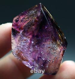 147Ct Natural Clear Purple Rutile Super Seven Crystal Quartz Polished Specimen