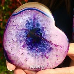 154G Natural beautiful heart-shaped agate crystal cave super large gem D570