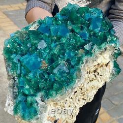 16.23LB Natural super beautiful green fluorite crystal mineral healing specimens