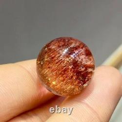 16mm Genuine Natural Red Super 7 Seven lepidocrocite Quartz Crystal Sphere Ball