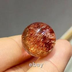 16mm Genuine Natural Red Super 7 Seven lepidocrocite Quartz Crystal Sphere Ball