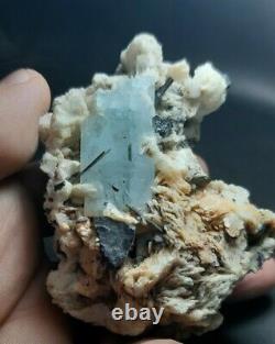 181gNatural crystal super color aquamarine specimen@ shigar Pakistan