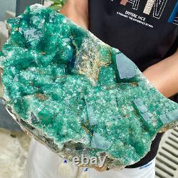 18.08LB Natural super beautiful green fluorite crystal mineral healing specimens