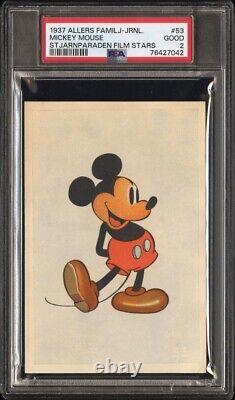 1937 Allers Family Journal St Jarn Paraden Film Stars Mickey Mouse #53 Rookie Rc