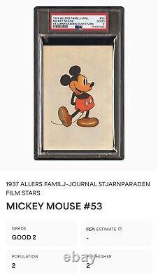 1937 Allers Family Journal St Jarn Paraden Film Stars Mickey Mouse #53 Rookie Rc