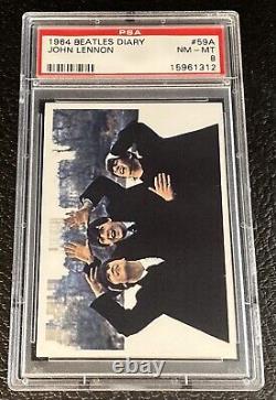 1964 Beatles Diary PSA 8 #59A Paul McCartney John Lennon Card Topps Ringo Starr