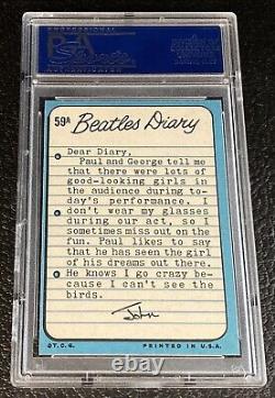 1964 Beatles Diary PSA 8 #59A Paul McCartney John Lennon Card Topps Ringo Starr