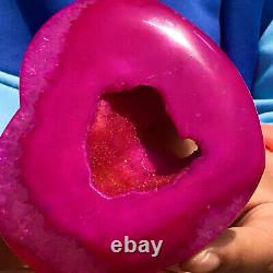 197G Natural beautiful heart-shaped agate crystal cave super large gem E475