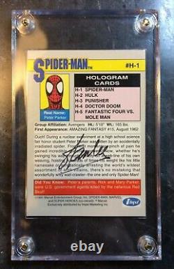 1991 Impel Marvel Universe Series 2 Spider-Man Hologram Card #H1 Stan Lee Signed