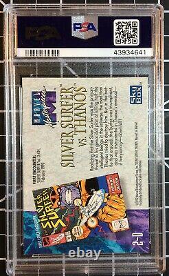 1992 Marvel Masterpieces Spectra #2-D Silver Surfer vs. Thanos PSA 10 GEM POP4
