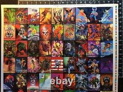 1993 Marvel Masterpieces Framed Uncut Sheets 100-Card Base & 32-Card Dyna Etch
