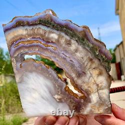 1.16LB Natural Super 7 Fluorite Plate with Pyrite Crystal Standard Treatment