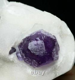 1.39lb Natural Super Large Cube Violet Fluorite Crystal Cluster Mineral Specimen