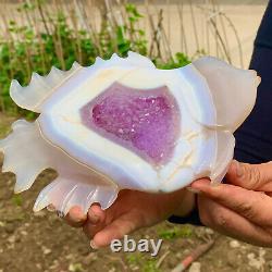 1.42LB Natural and beautiful agate crystal cave heart Druze piece super large