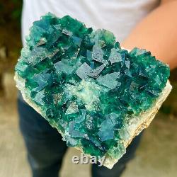 1.68lb Natural super beautiful green fluorite crystal mineral healing specimens