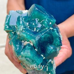 1.86lb Natural super beautiful green fluorite crystal mineral healing specimens