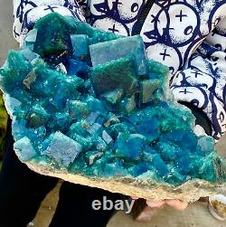 20.76LB Natural super beautiful green fluorite crystal mineral healing specimens
