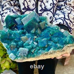 20.76LB Natural super beautiful green fluorite crystal mineral healing specimens