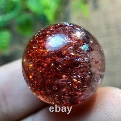 20mm Genuine Natural Red Super 7 Seven lepidocrocite Quartz Crystal Sphere Ball