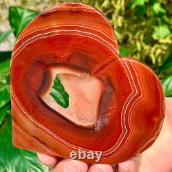 210G Natural and beautiful agate crystal cave heart Druze piece super large