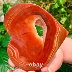 210G Natural and beautiful agate crystal cave heart Druze piece super large