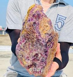 21.6lb Natural Super Beautiful Purple Fluorite Quartz Crystal Mineral Specimen